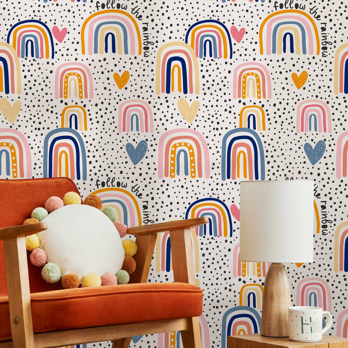 Wallpaper Peel and Stick Wallpaper Removable Wallpaper Home Decor Wall Art Wall Decor Room Decor / Colorful Rainbow Kids Wallpaper - B299