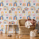 Wallpaper Peel and Stick Wallpaper Removable Wallpaper Home Decor Wall Art Wall Decor Room Decor / Colorful Rainbow Kids Wallpaper - B299