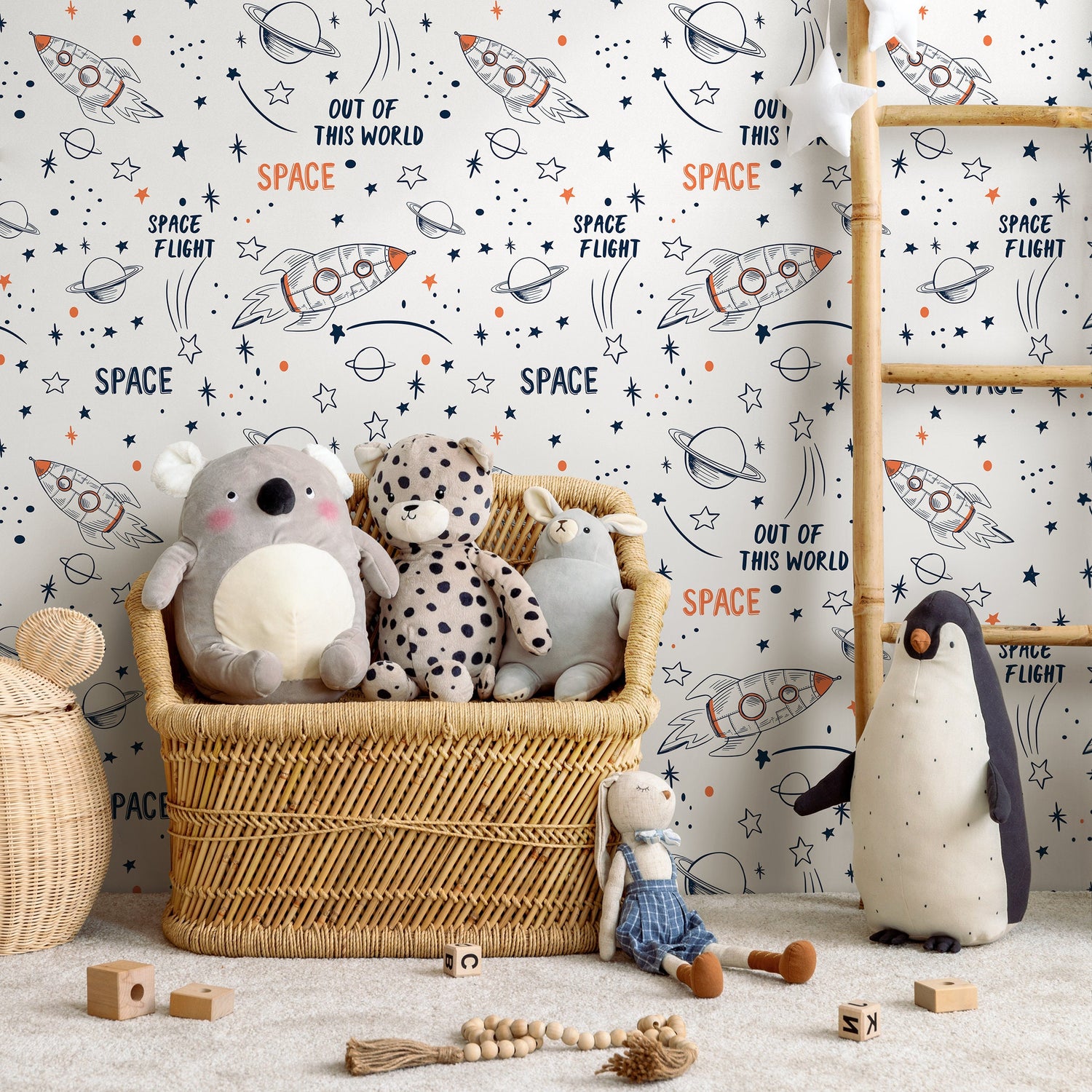 Removable Wallpaper Peel and Stick Wallpaper Wall Paper - Space Doodle Wallpaper - B336