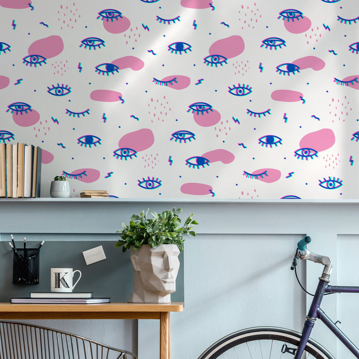 Wallpaper Peel and Stick Wallpaper Removable Wallpaper Home Decor Wall Art Wall Decor Room Decor / Contemporary Fun Eyes Wallpaper - B363