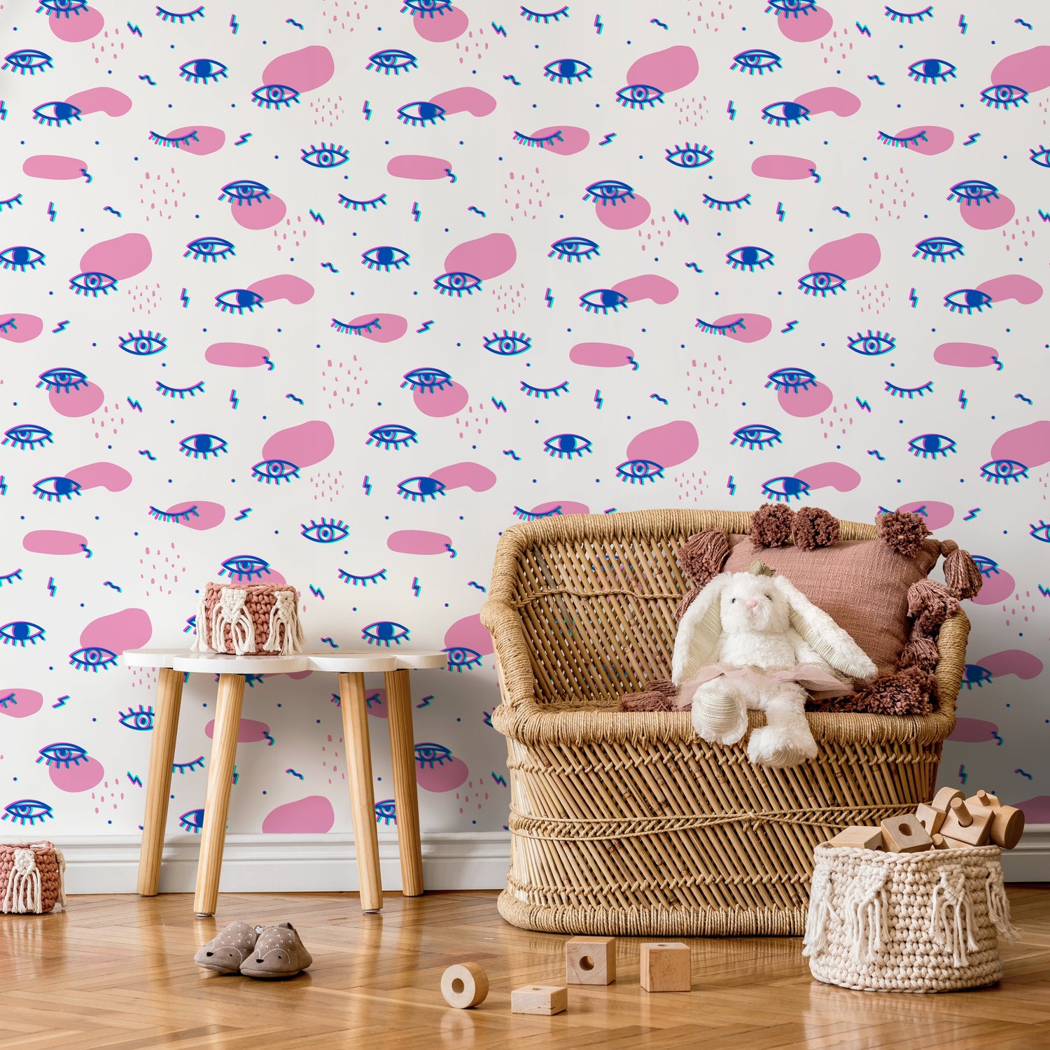 Wallpaper Peel and Stick Wallpaper Removable Wallpaper Home Decor Wall Art Wall Decor Room Decor / Contemporary Fun Eyes Wallpaper - B363