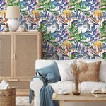 Wallpaper Peel and Stick Wallpaper Removable Wallpaper Home Decor Wall Decor Room Decor / Tropical Watercolor Leaves Wallpaper - B008