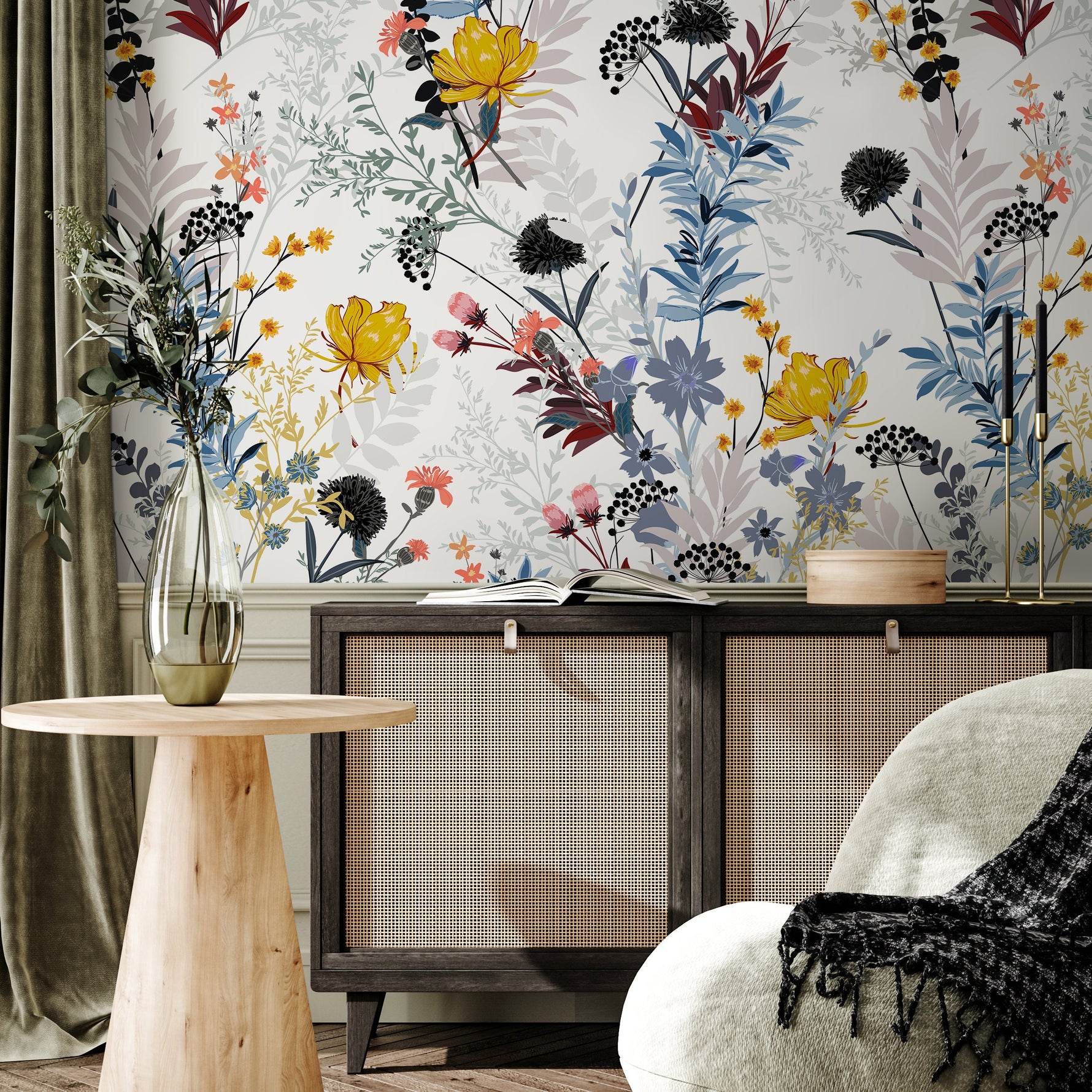 Floral Harmony Wallpaper - B048