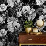 Monochrome Floral Elegance Wallpaper - B099