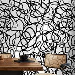 Removable Wallpaper Peel and Stick Wallpaper Wall Paper Wall Mural - Black and White Wallpaper - X081