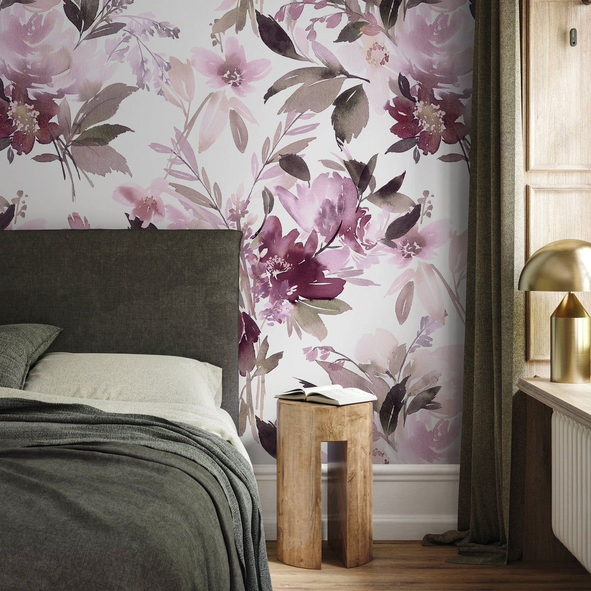 Elegant Floral Watercolor Wallpaper - B137