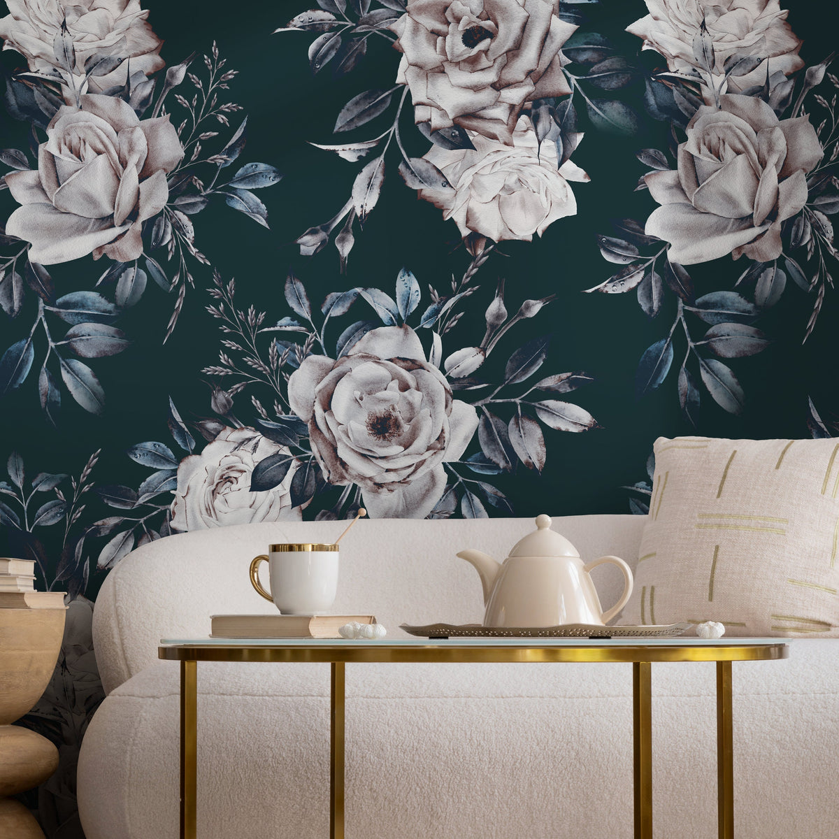 Elegant Floral Noir Wallpaper - B223