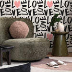 Removable Wallpaper Peel and Stick Wallpaper Wall Paper Wall Mural - Abstract Pop Wallpaper - Love Wallpaper - B557