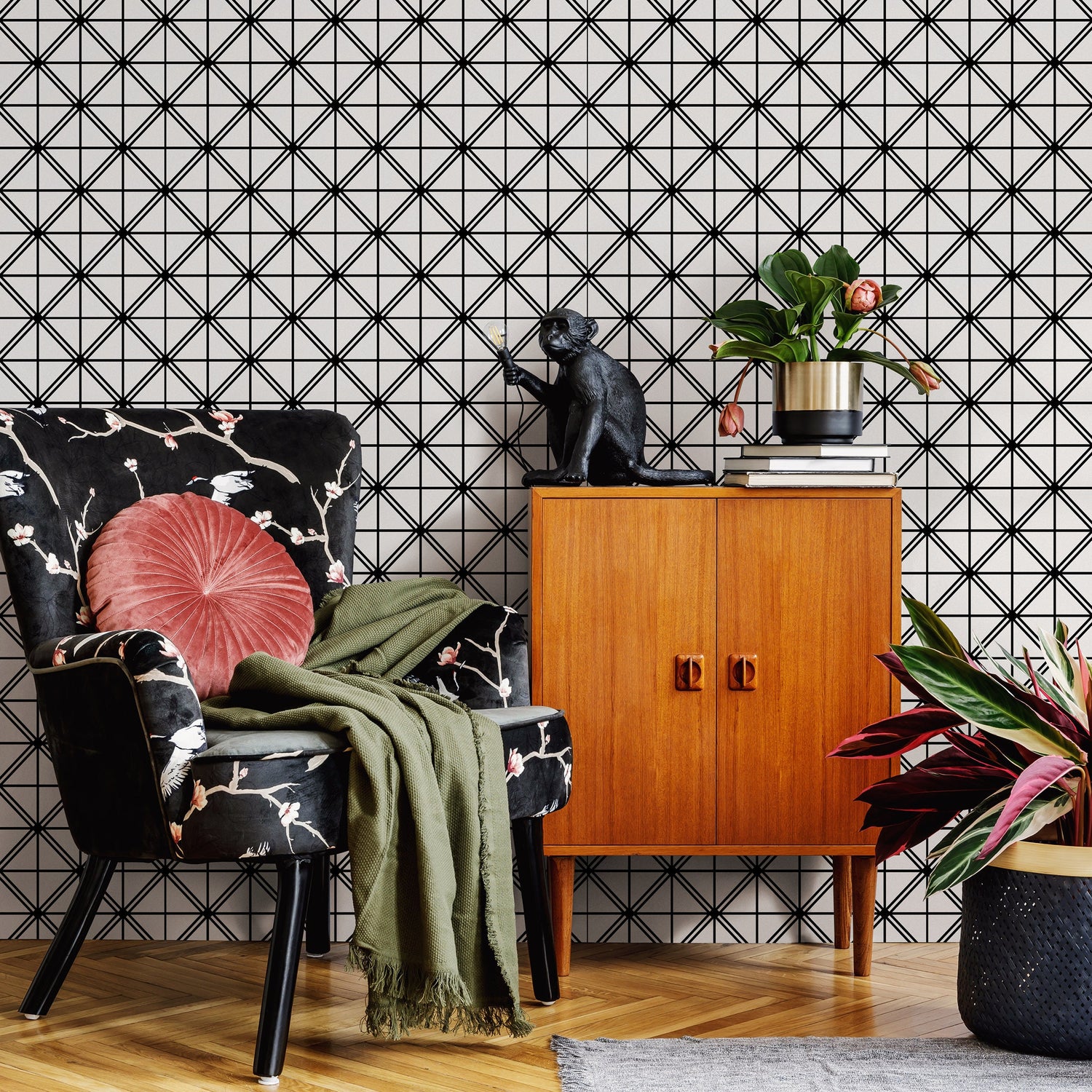 Removable Wallpaper Peel and Stick Wallpaper Wall Paper Wall Mural - Geometric Wallpaper - B145