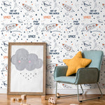 Removable Wallpaper Peel and Stick Wallpaper Wall Paper - Space Doodle Wallpaper - B336