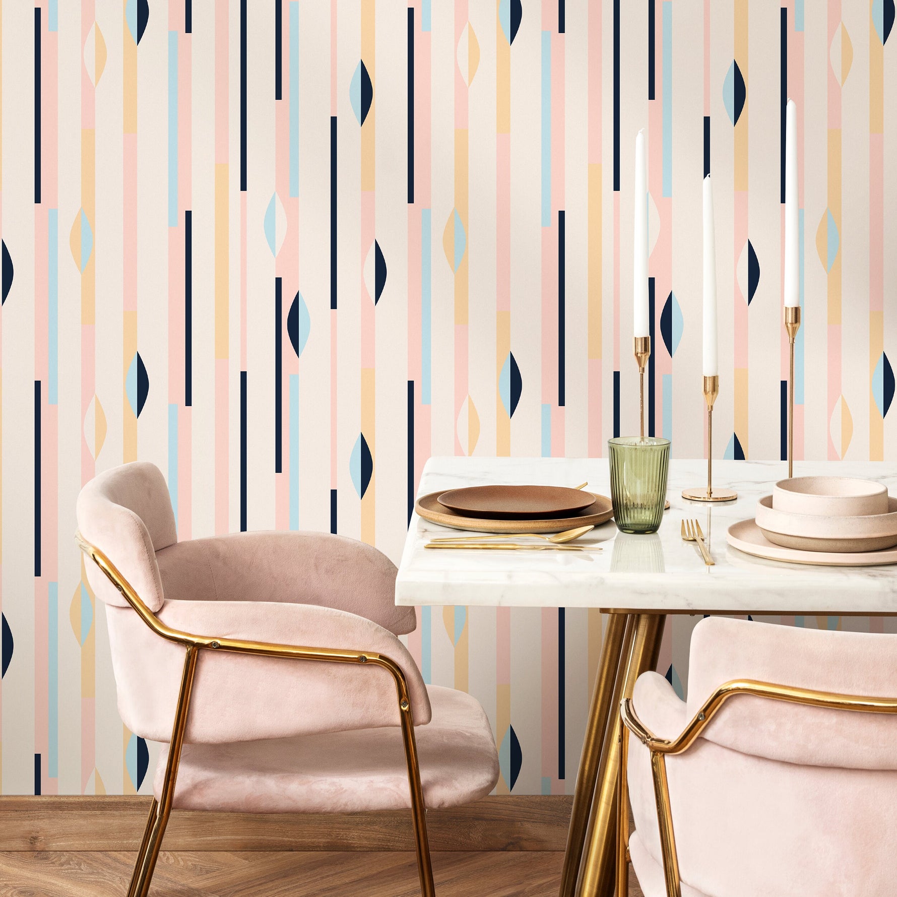 Wallpaper Peel and Stick Wallpaper Removable Wallpaper Home Decor Wall Art Wall Decor Room Decor / Geometric Pastel Color Wallpaper - B466