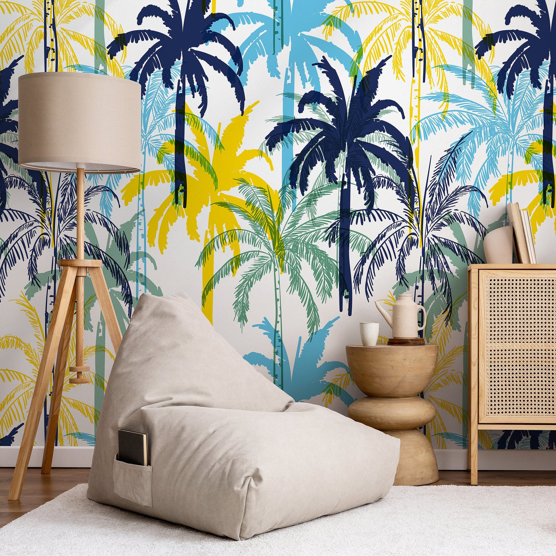 Wallpaper Peel and Stick Wallpaper Removable Wallpaper Home Decor Wall Art Wall Decor Room Decor / Tropical Tree Palm Wallpaper - B012