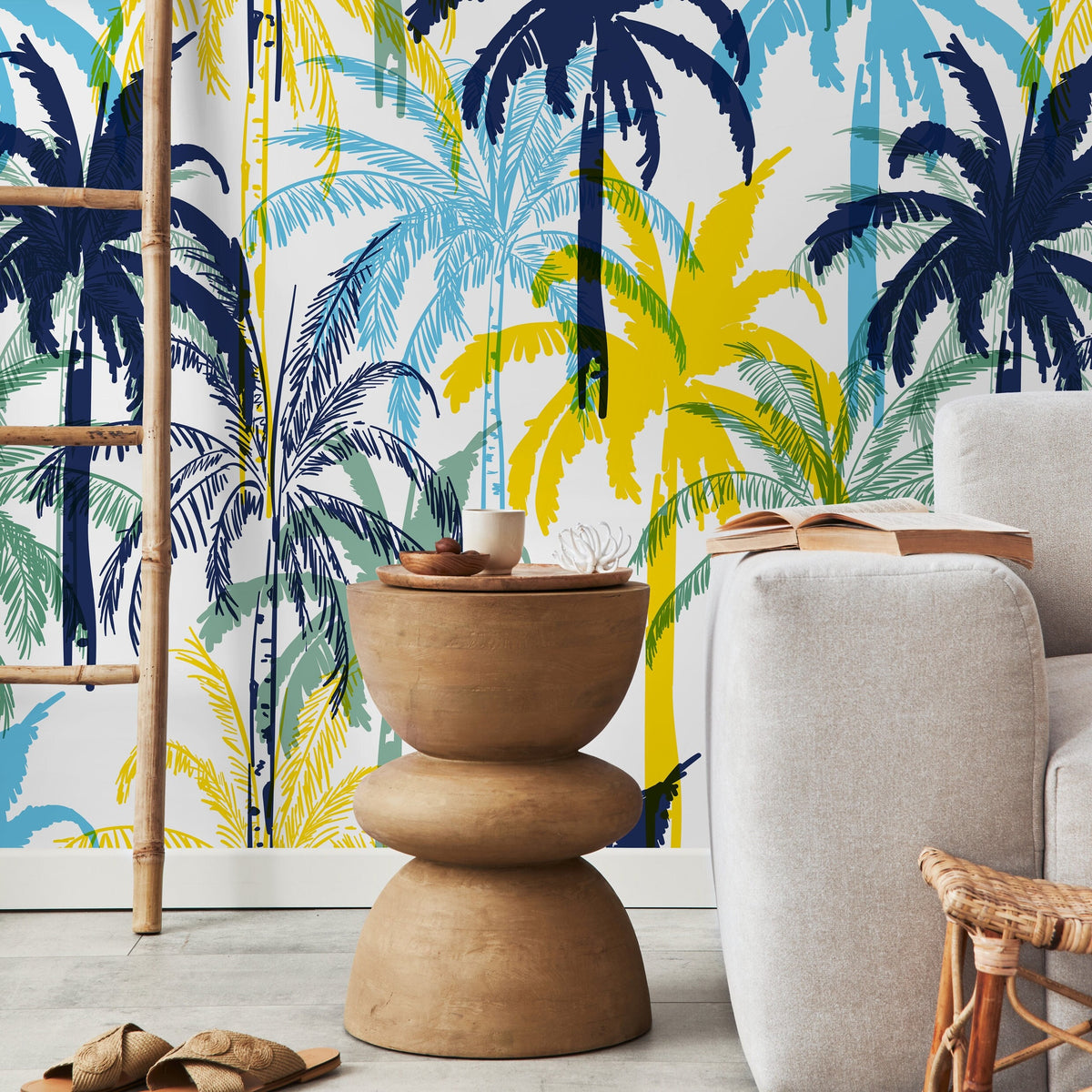 Wallpaper Peel and Stick Wallpaper Removable Wallpaper Home Decor Wall Art Wall Decor Room Decor / Tropical Tree Palm Wallpaper - B012