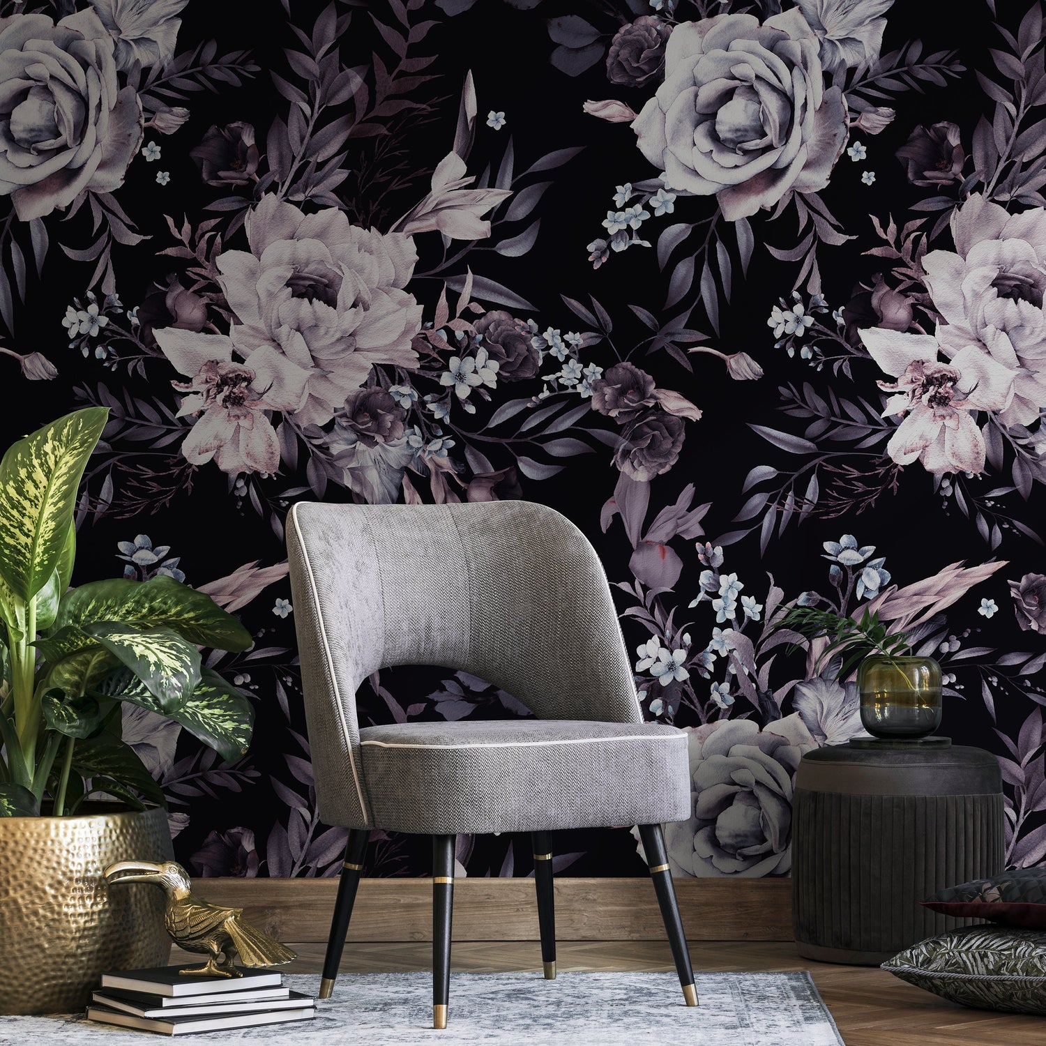 Elegant Floral Arrangement Wallpaper - B216