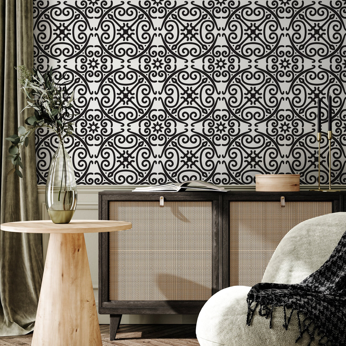 Elegant Swirls Wallpaper - B340