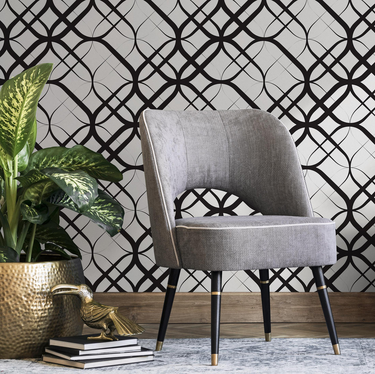 Elegant Geometric Curves Wallpaper - B684