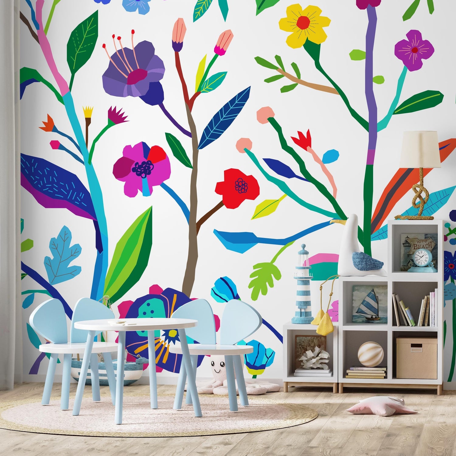 Vibrant Botanical Garden Wallpaper - B692