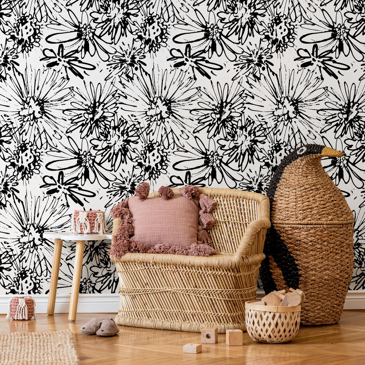 Ink Floral Explosion Wallpaper - B703