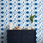 Indigo Starburst Geometric Wallpaper - A175 - WallTrend