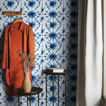 Indigo Starburst Geometric Wallpaper - A175 - WallTrend