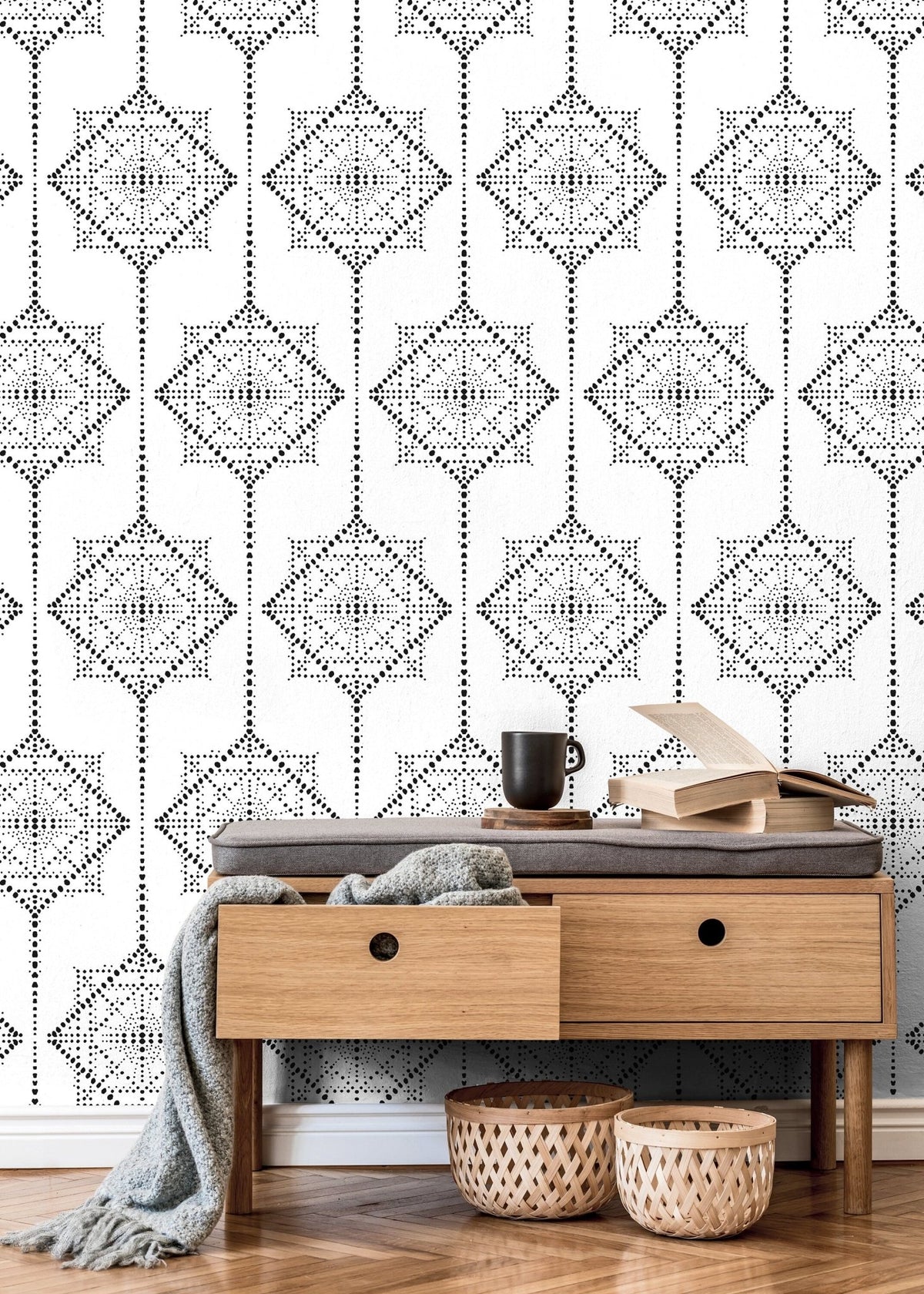 Intricate Geometric Starburst Wallpaper - C468 - WallTrend