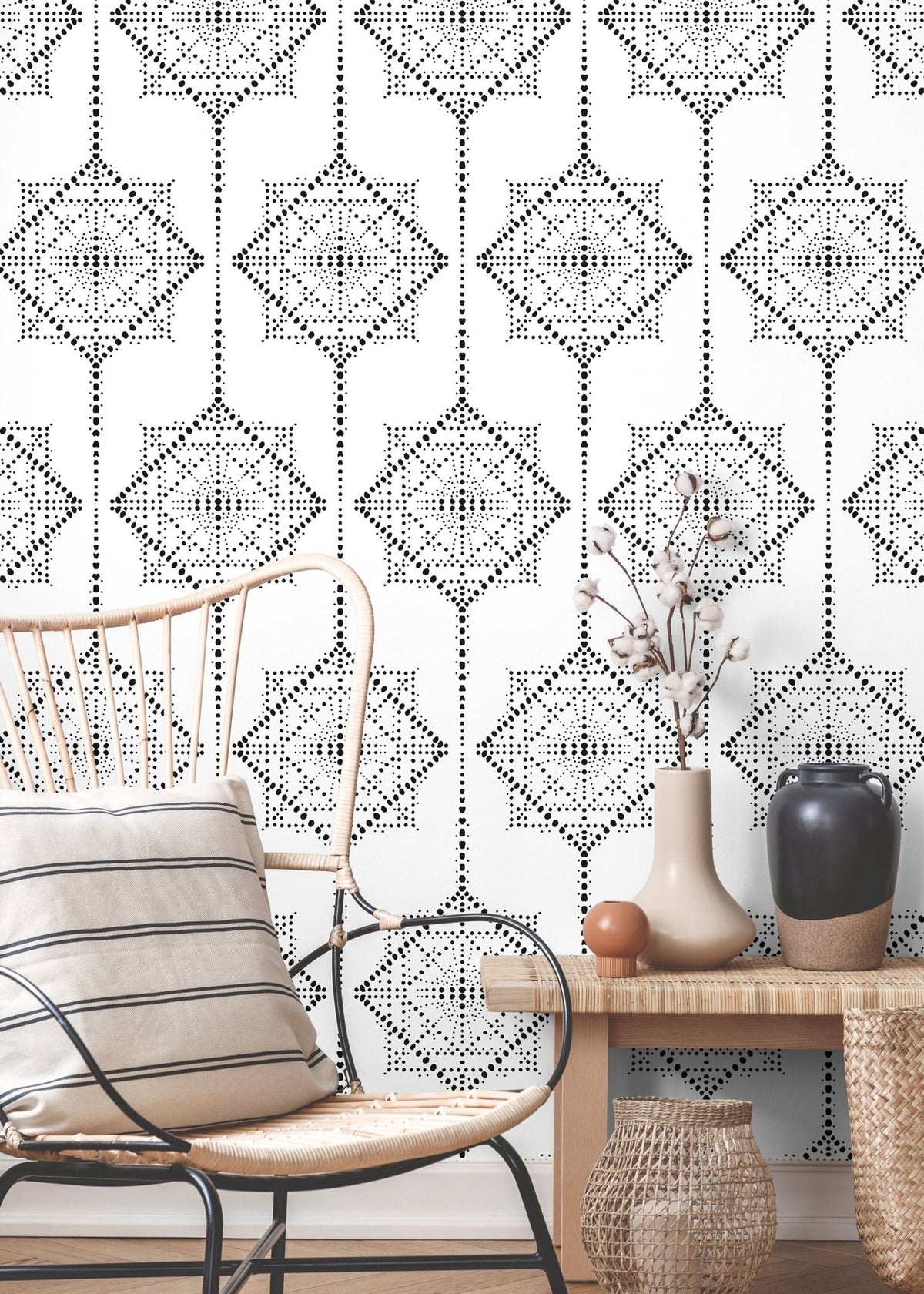 Intricate Geometric Starburst Wallpaper - C468 - WallTrend