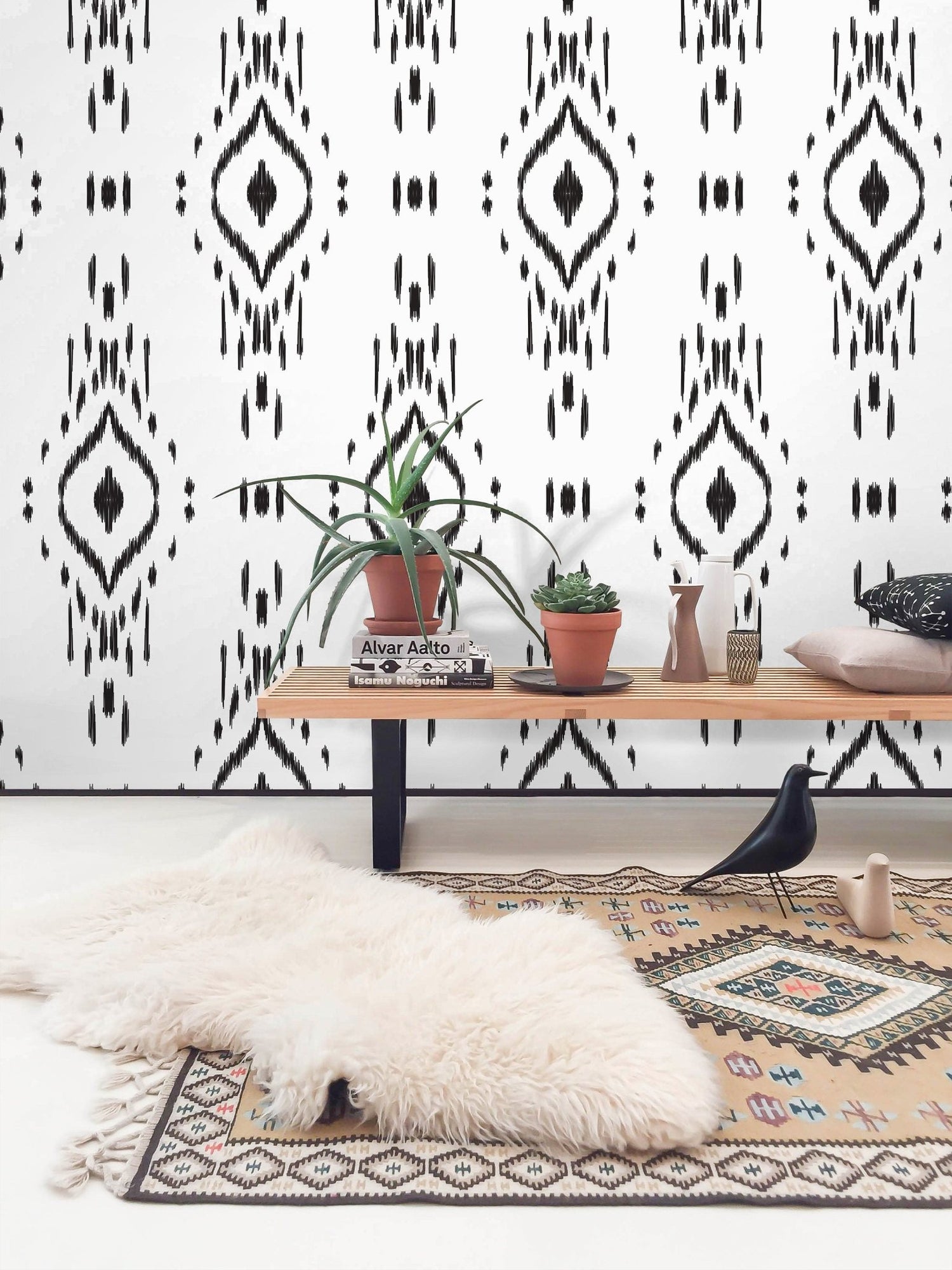 Intricate Ikat Pattern Wallpaper - C803 - WallTrend