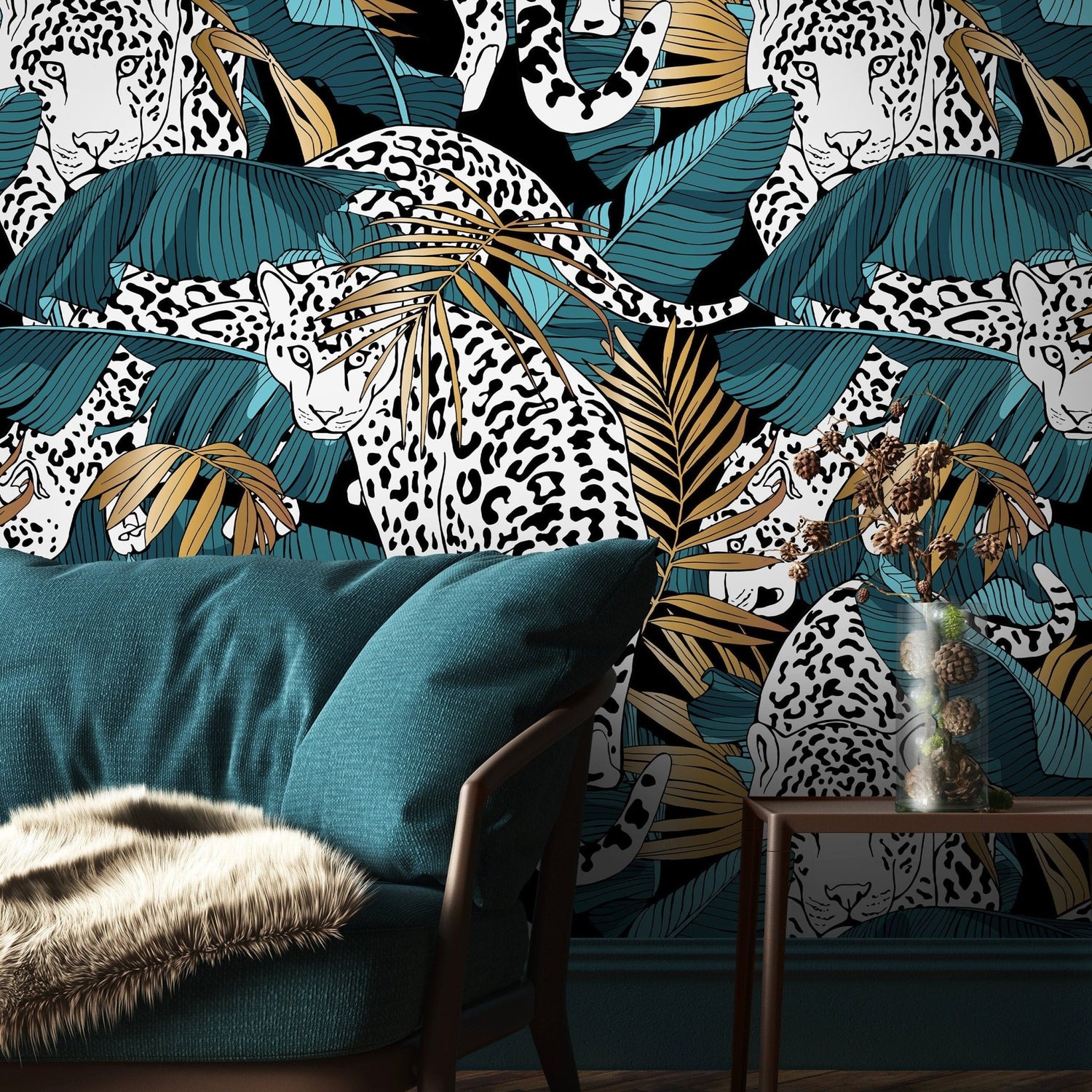 Jungle Leopard Wallpaper - B537 - WallTrend