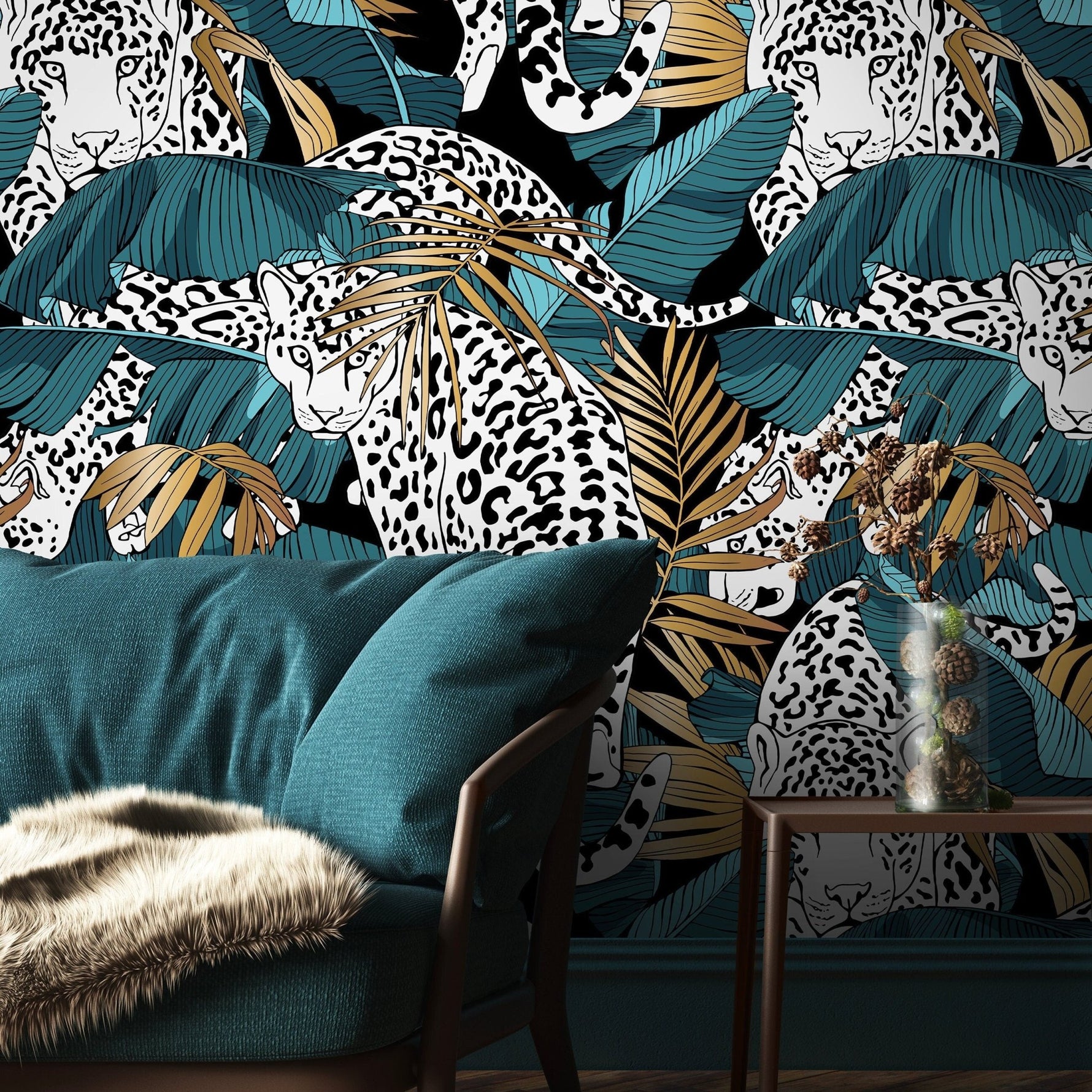 Jungle Leopard Wallpaper - B537 - WallTrend