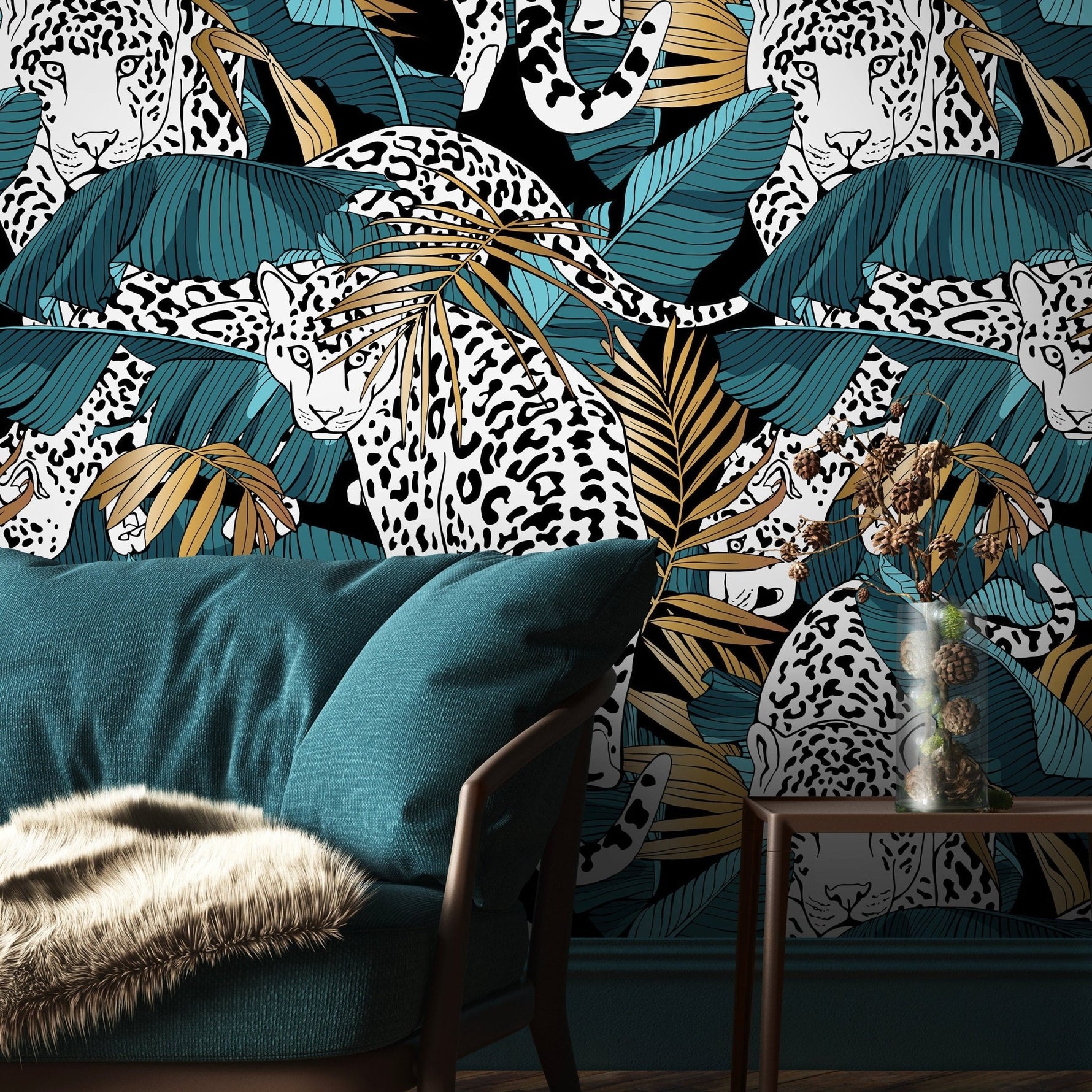 Jungle Leopard Wallpaper - B537 - WallTrend