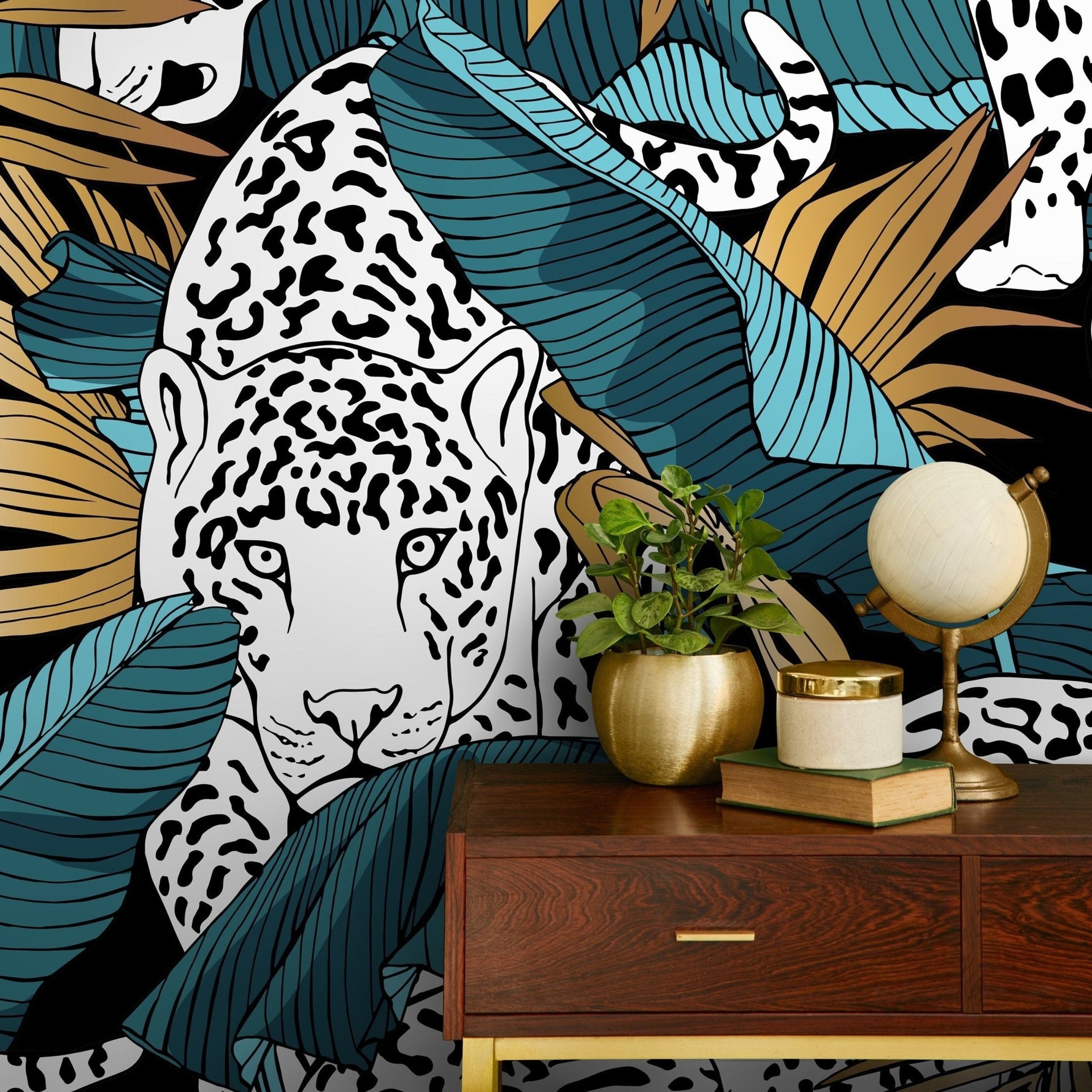 Jungle Leopard Wallpaper - B537 - WallTrend