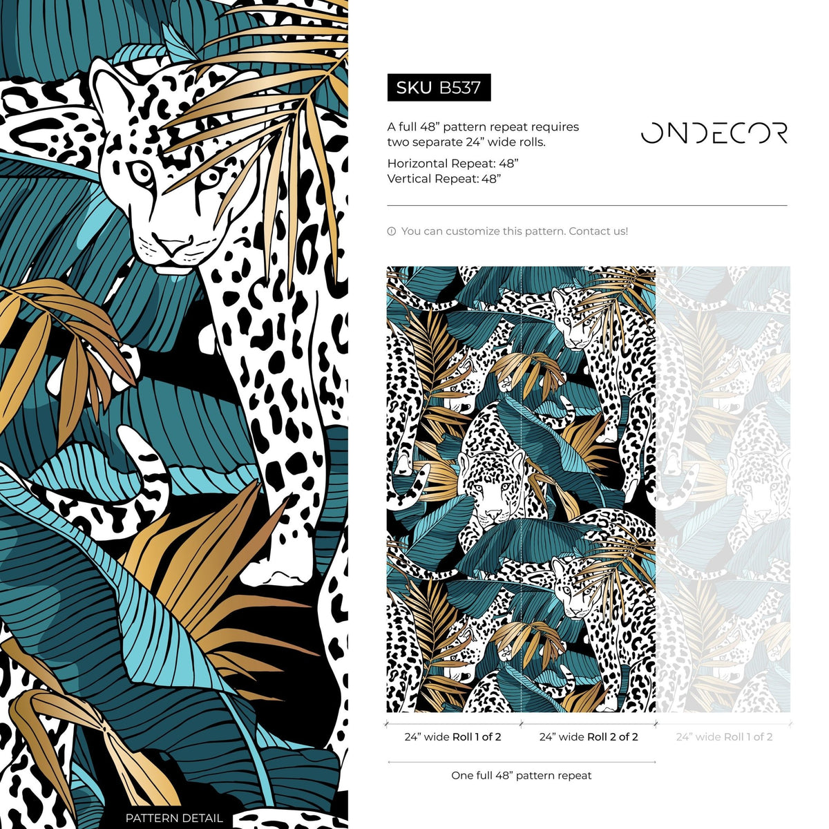 Jungle Leopard Wallpaper - B537 - WallTrend