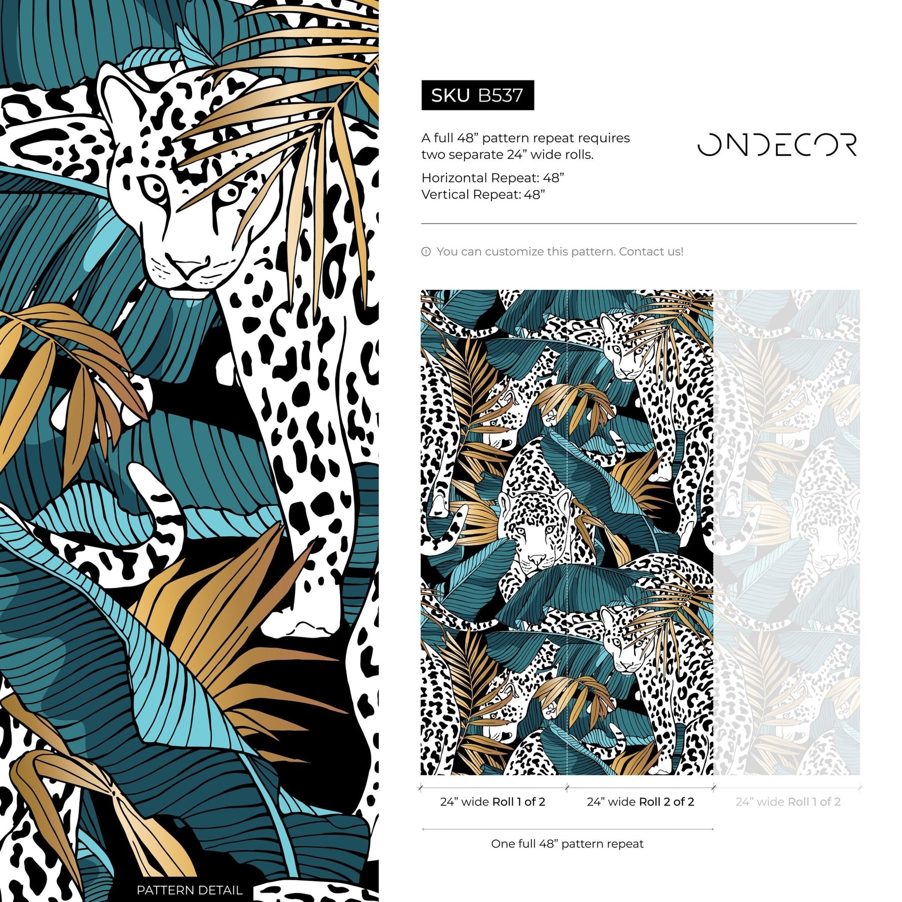 Jungle Leopard Wallpaper - B537 - WallTrend