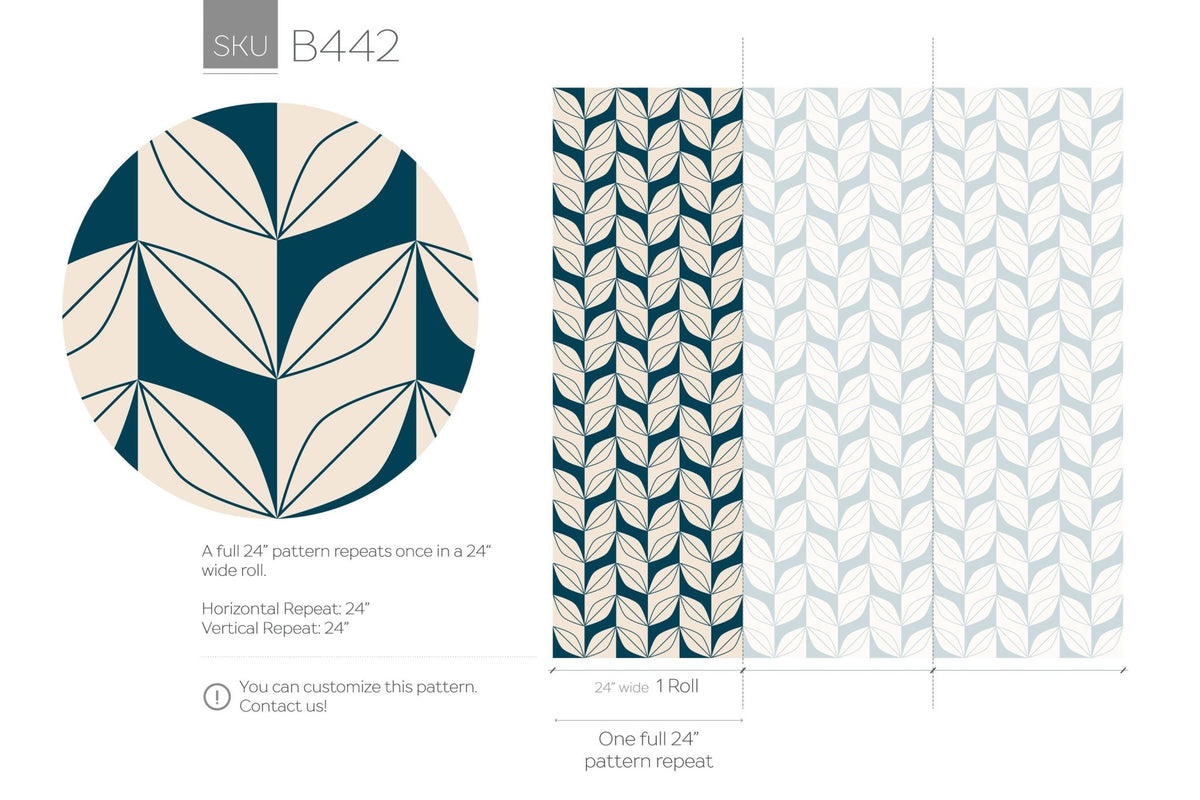 Leaf Harmony Wallpaper - B442 - WallTrend