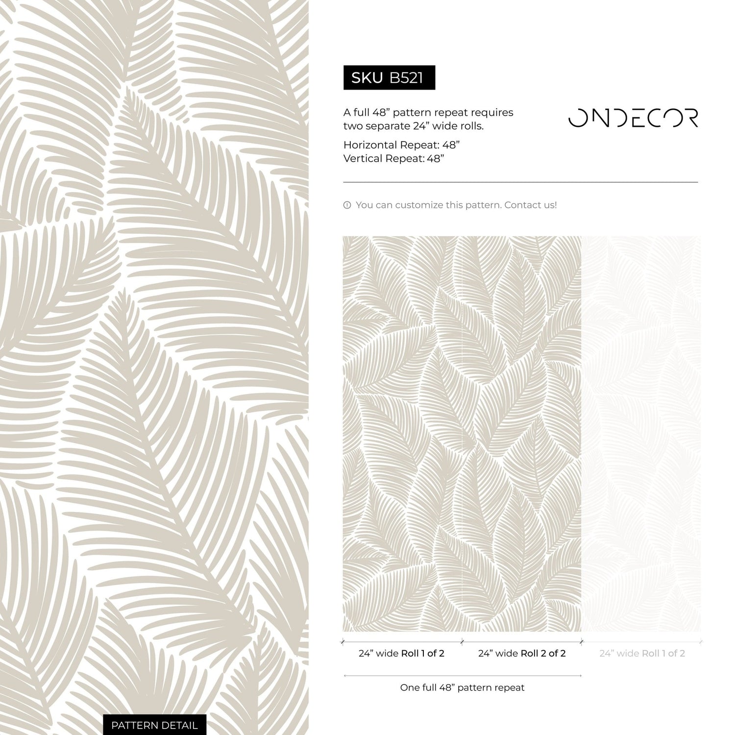 Leafy Serenity Wallpaper - B521 - WallTrend