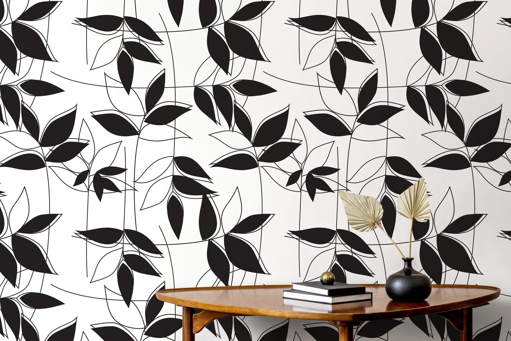 Leafy Silhouette Wallpaper - B683 - WallTrend