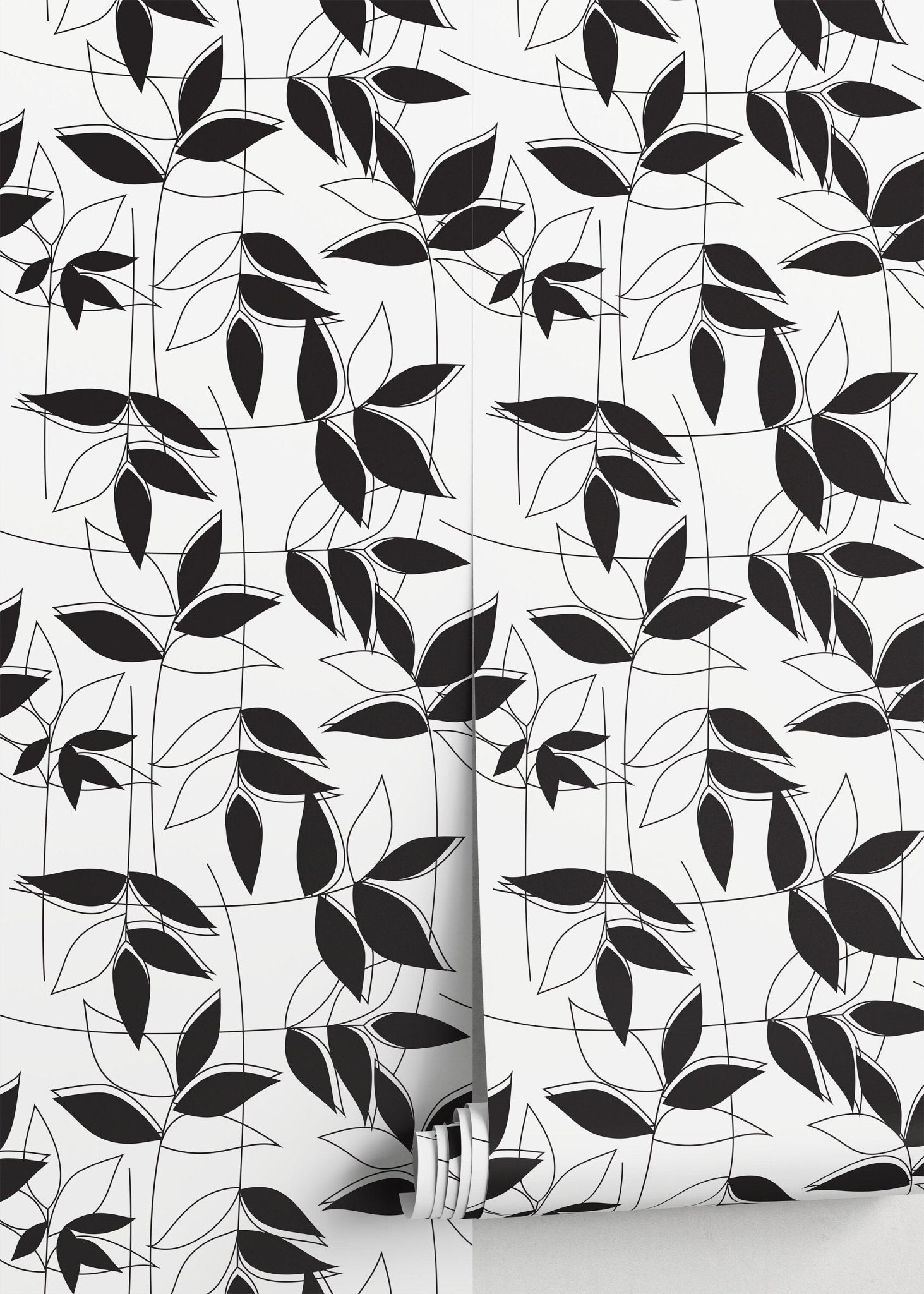 Leafy Silhouette Wallpaper - B683 - WallTrend