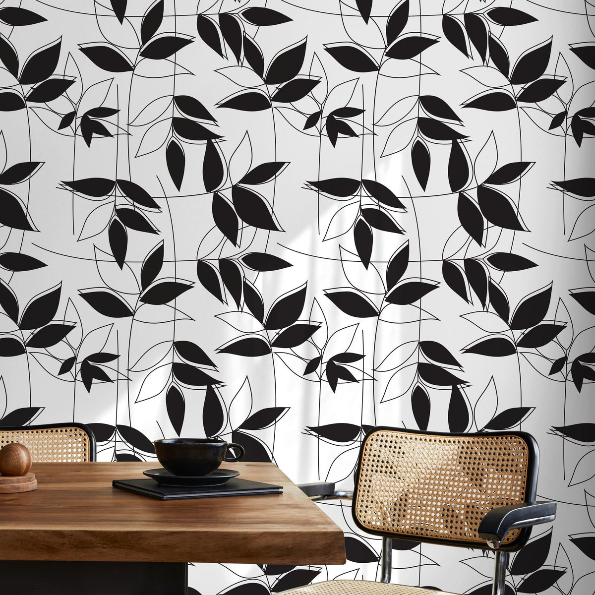 Leafy Silhouette Wallpaper - B683 - WallTrend