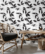 Leafy Silhouette Wallpaper - B683 - WallTrend