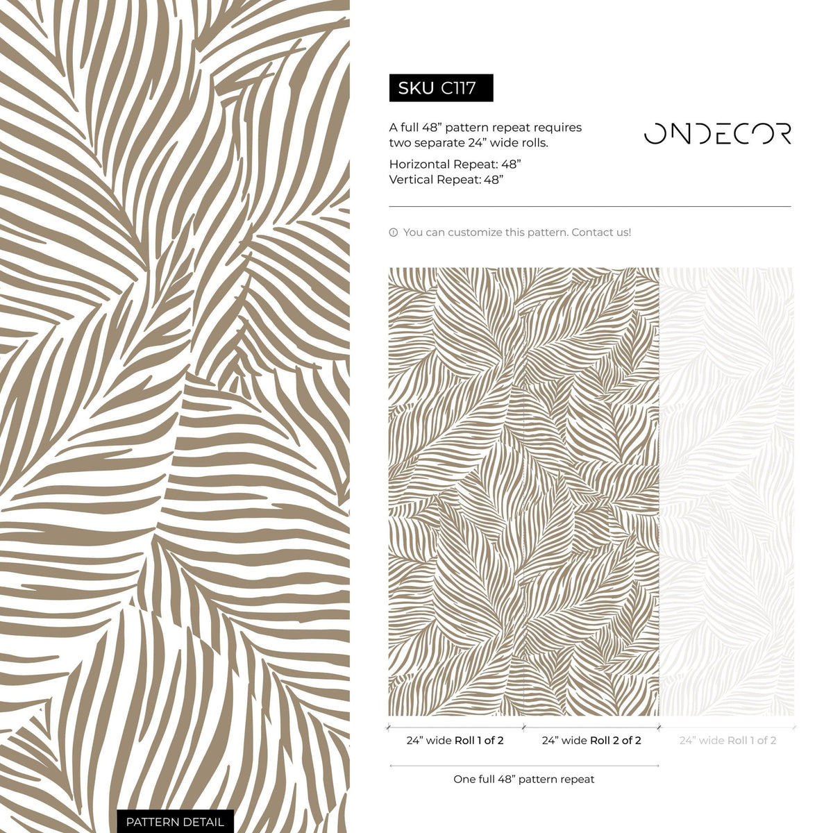 Leafy Zephyr Wallpaper - C117 - WallTrend