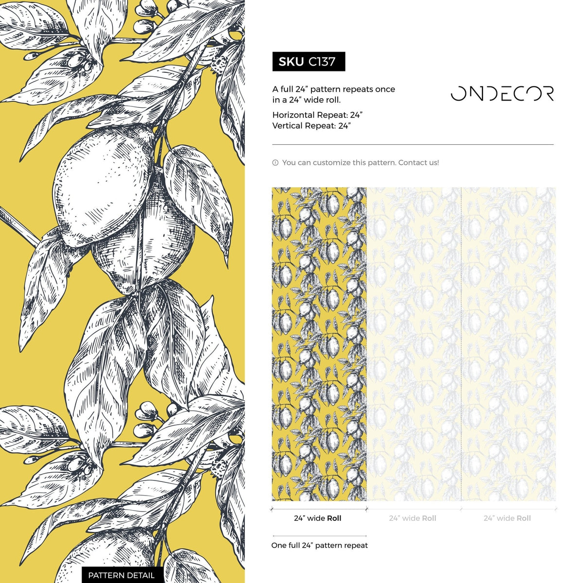 Lemon Orchard Wallpaper - C137 - WallTrend