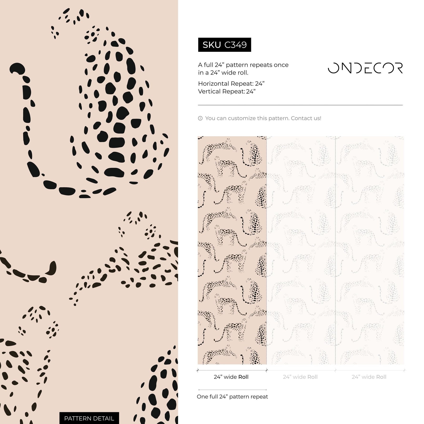 Leopard Print Spots Wallpaper - C349 - WallTrend