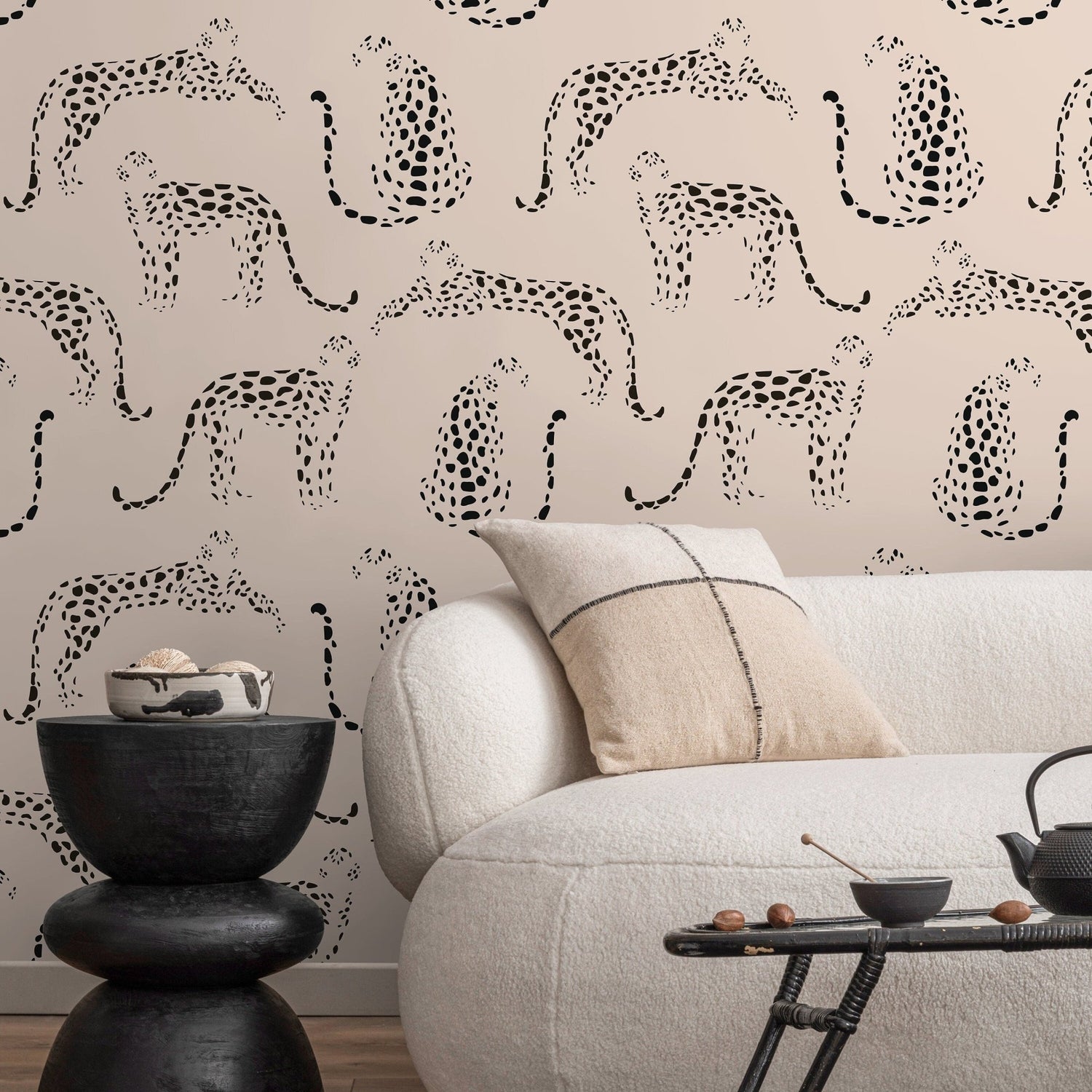 Leopard Print Spots Wallpaper - C349 - WallTrend