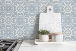 Light Blue Tile Wallpaper / Peel and Stick Wallpaper Removable Wallpaper Home Decor Wall Art Wall Decor Room Decor - D178 - WallTrend