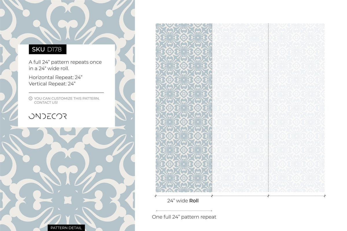 Light Blue Tile Wallpaper / Peel and Stick Wallpaper Removable Wallpaper Home Decor Wall Art Wall Decor Room Decor - D178 - WallTrend
