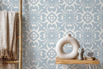 Light Blue Tile Wallpaper / Peel and Stick Wallpaper Removable Wallpaper Home Decor Wall Art Wall Decor Room Decor - D178 - WallTrend