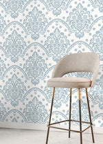 Light Blue Vintage Wallpaper / Peel and Stick Wallpaper Removable Wallpaper Home Decor Wall Art Wall Decor Room Decor - D198 - WallTrend