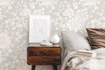 Light Boho Peony Wallpaper Peel and Stick Removable Repositionable Floral Minimalistic Abstract - ZAAL - WallTrend