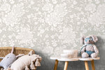 Light Boho Peony Wallpaper Peel and Stick Removable Repositionable Floral Minimalistic Abstract - ZAAL - WallTrend