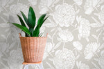 Light Boho Peony Wallpaper Peel and Stick Removable Repositionable Large Floral Minimalistic Abstract - ZAAK - WallTrend